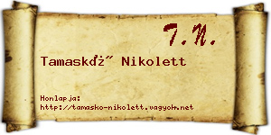 Tamaskó Nikolett névjegykártya